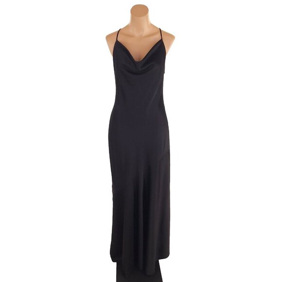 Halston Heritage Cowl Neck Slip Dress Size 8 Black $450 - Picture 2 of 16